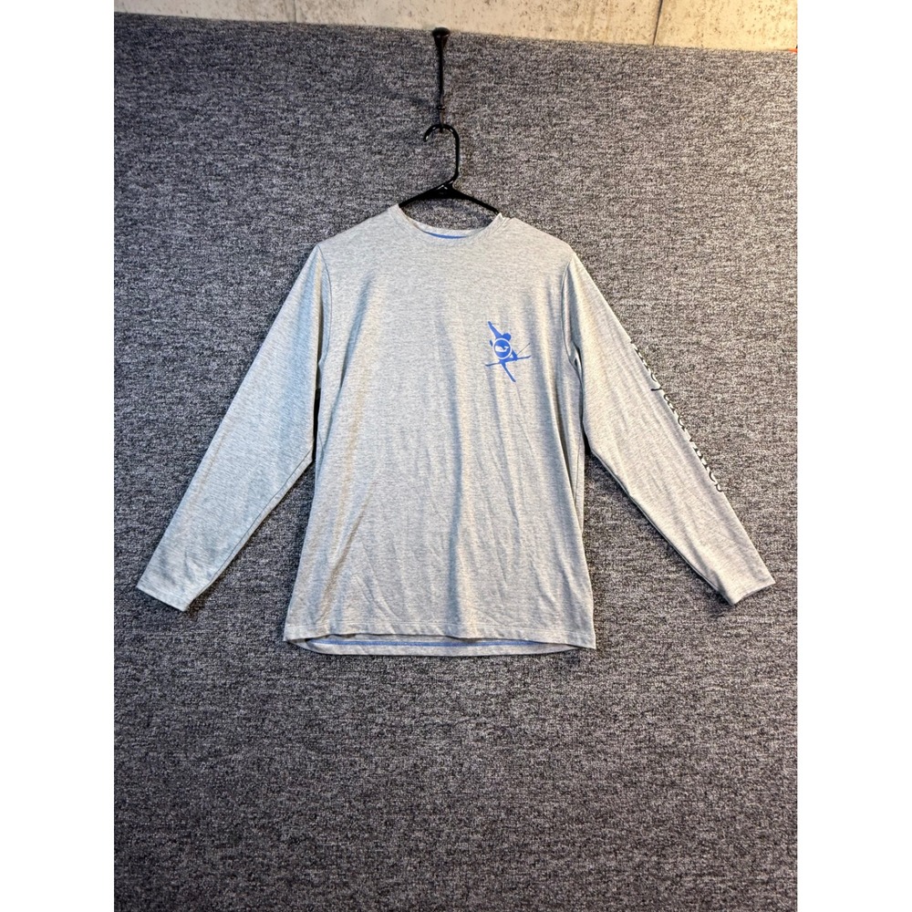 Vineyard Vines Performance Shirt Mens XL Gray Long Sleeve Skier Graphic Tee